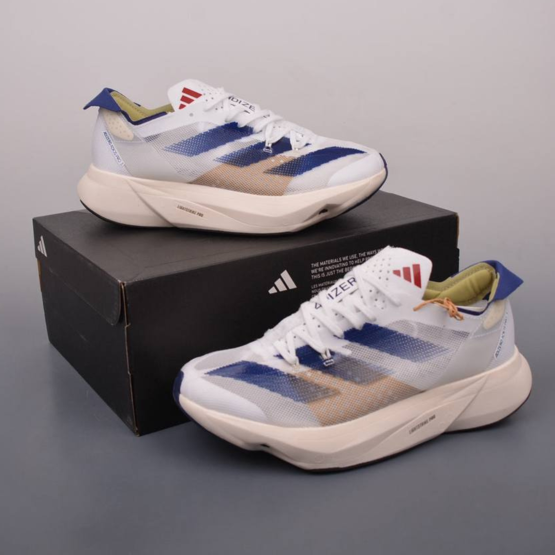 Adidas Adizero Adios Pro 3™ – Blanc/Bleu Foncé