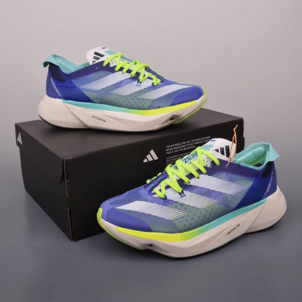 Adidas Adizero Adios Pro 3™ – Bleu Royal avec Vert Néon