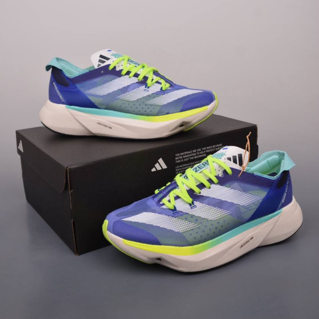 Adidas Adizero Adios Pro 3™ – Bleu Royal avec Vert Néon