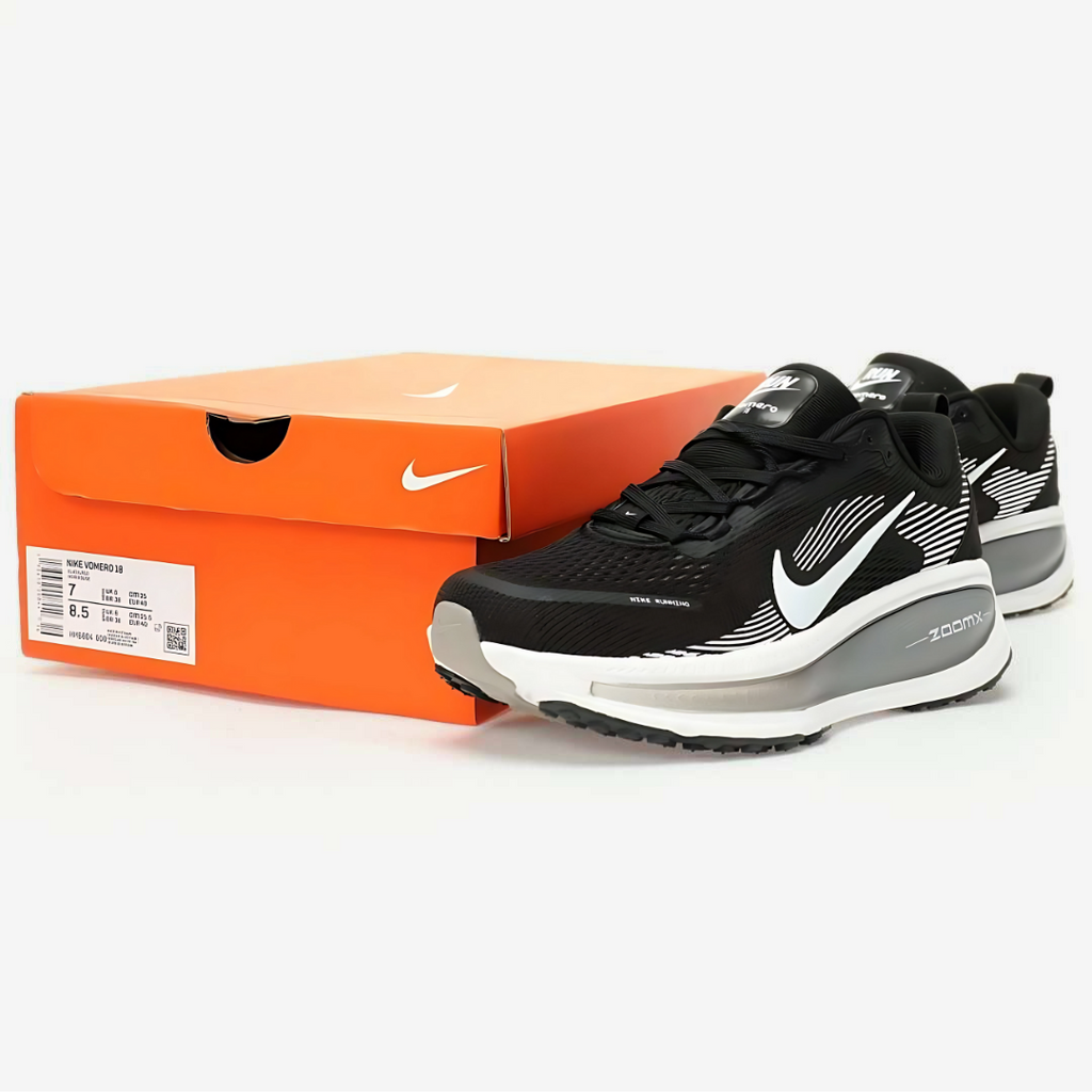 Nike Vomero 18™ – Black Shadow avec White Mist & Steel Grey