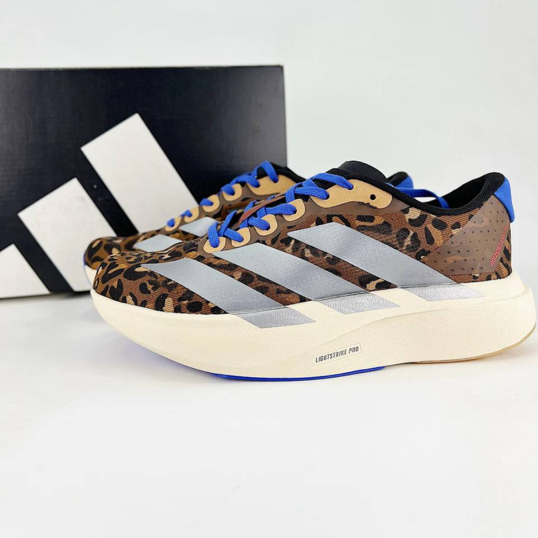 Adidas Adizero EVO SL™ – Marron avec Gris Métallisé et Bleu Lumineux