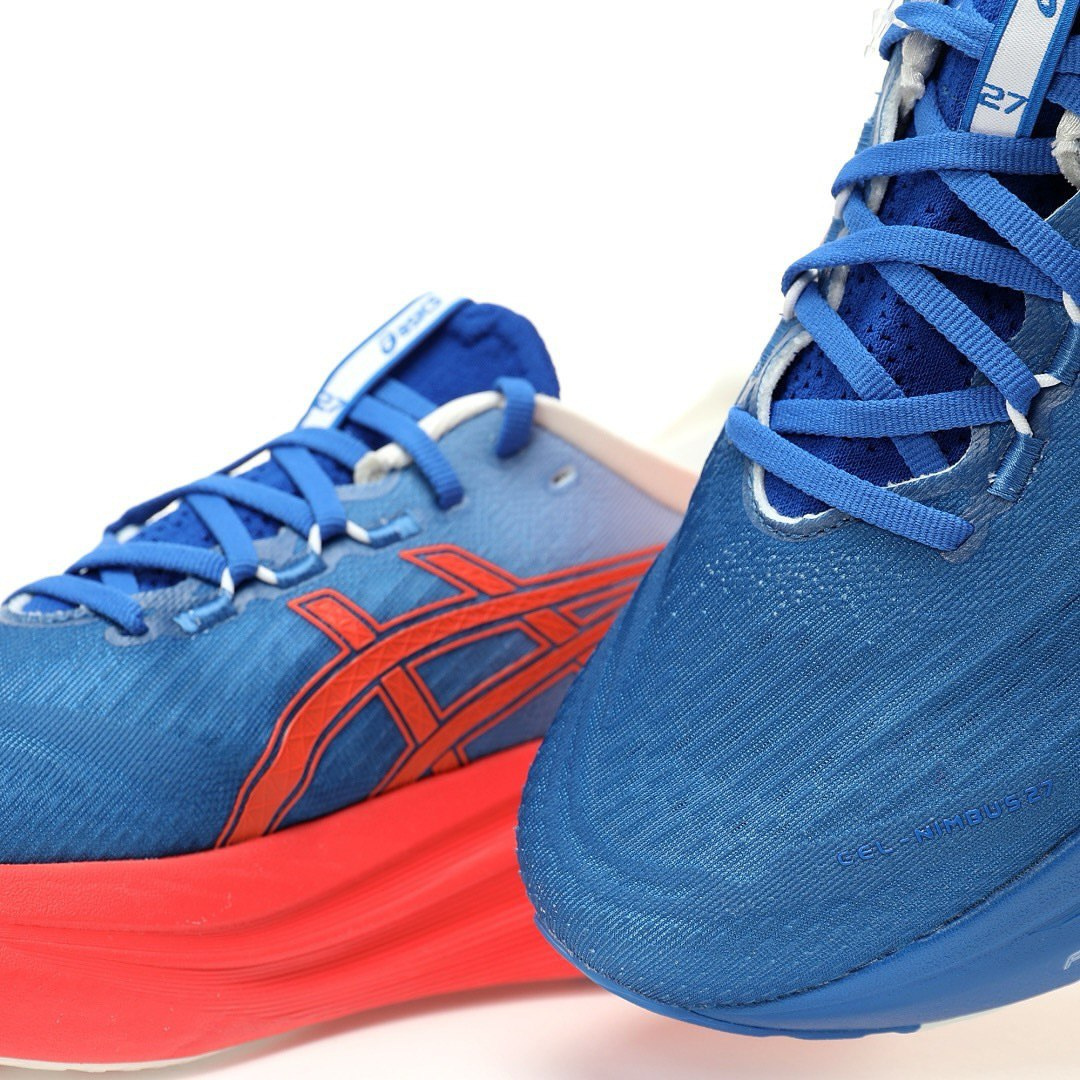 Asics Gel-Nimbus 27 Paris™ – Bleu avec Rouge et Blanc