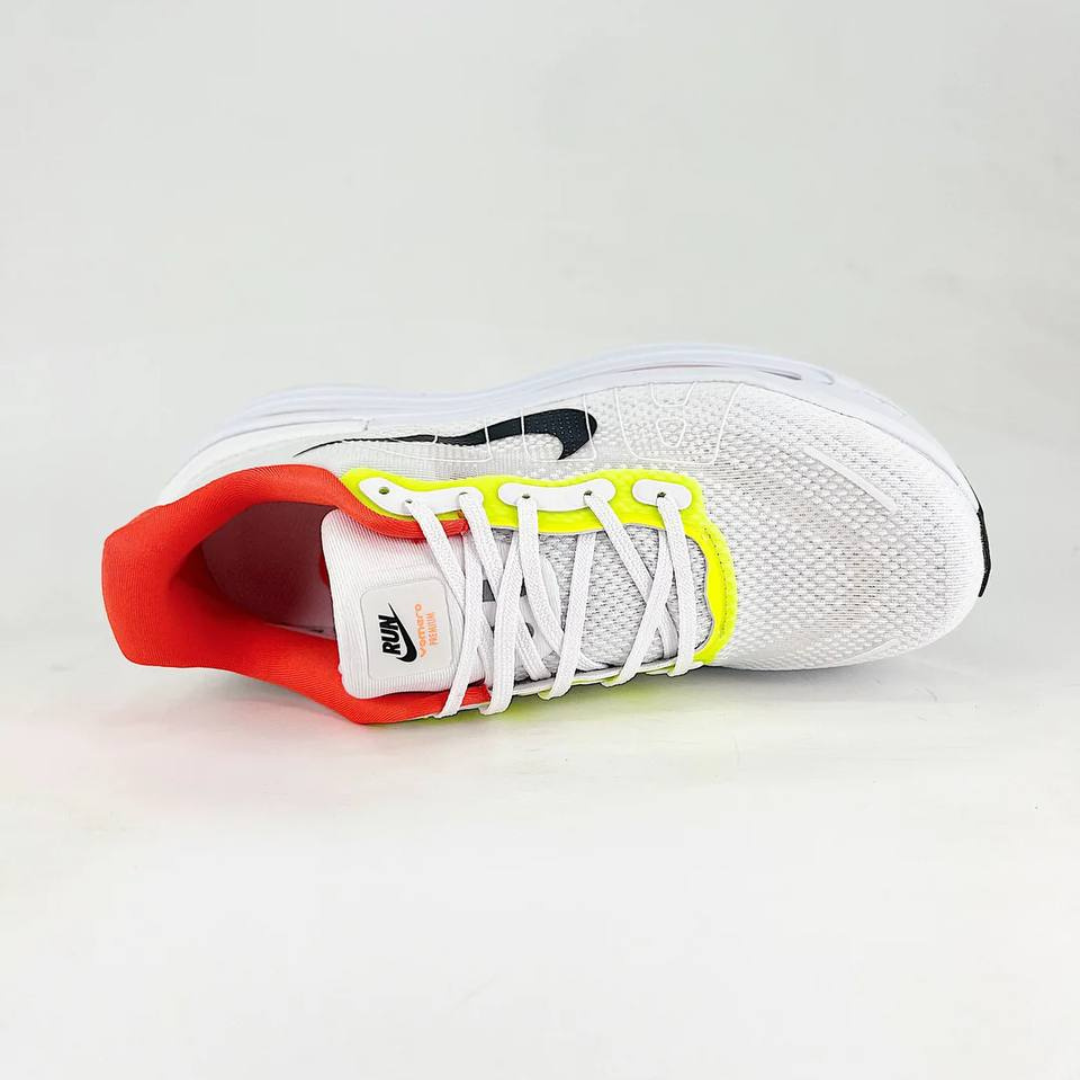 Nike Vomero Premium™ – Blanc brillant avec Cramoisi vif et Vert fluo