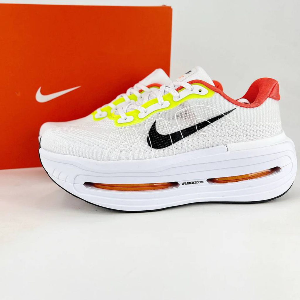 Nike Vomero Premium™ – Blanc brillant avec Cramoisi vif et Vert fluo