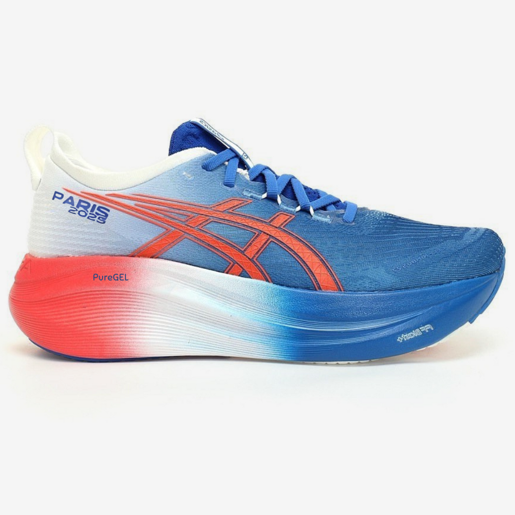 Asics Gel-Nimbus 27 Paris™ – Bleu avec Rouge et Blanc