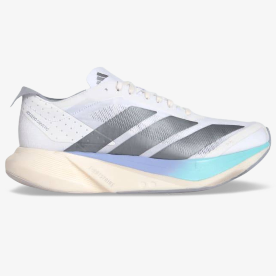 Adidas Adizero Drive RC™ – Cloud White avec Iron Metallic et Flash Aqua