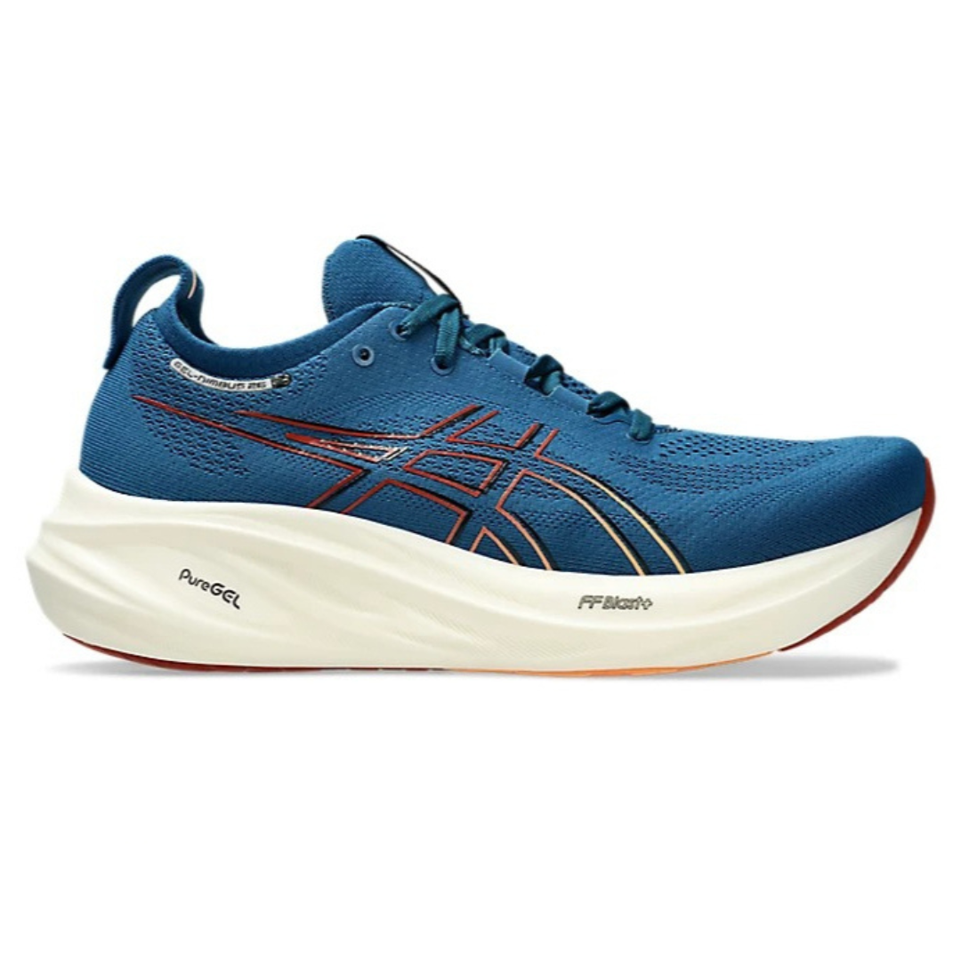 Asics Gel-Nimbus 26™ – Bleu avec Blanc et Rouge