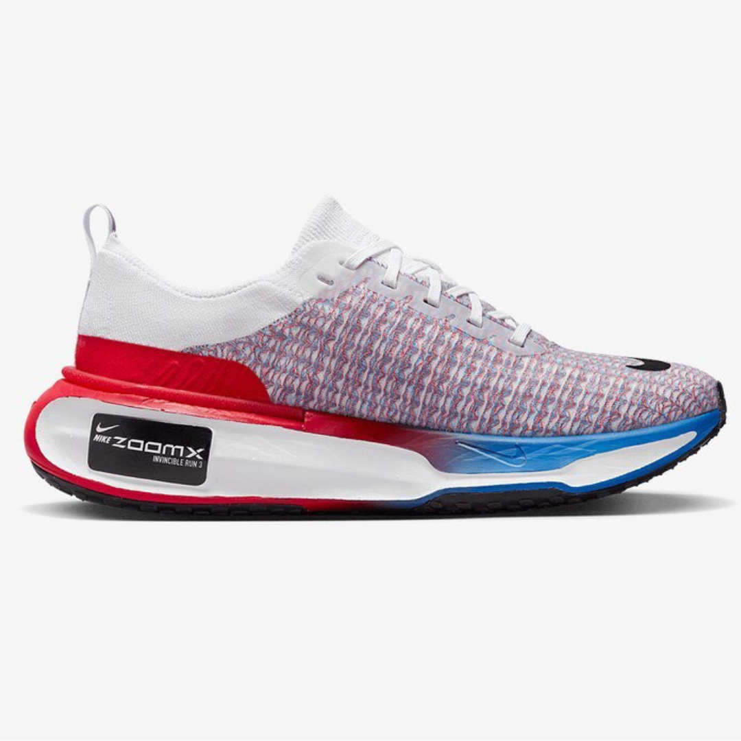 Nike ZoomX Invincible Run 3™ – White Motion avec Blue & Crimson Pulse