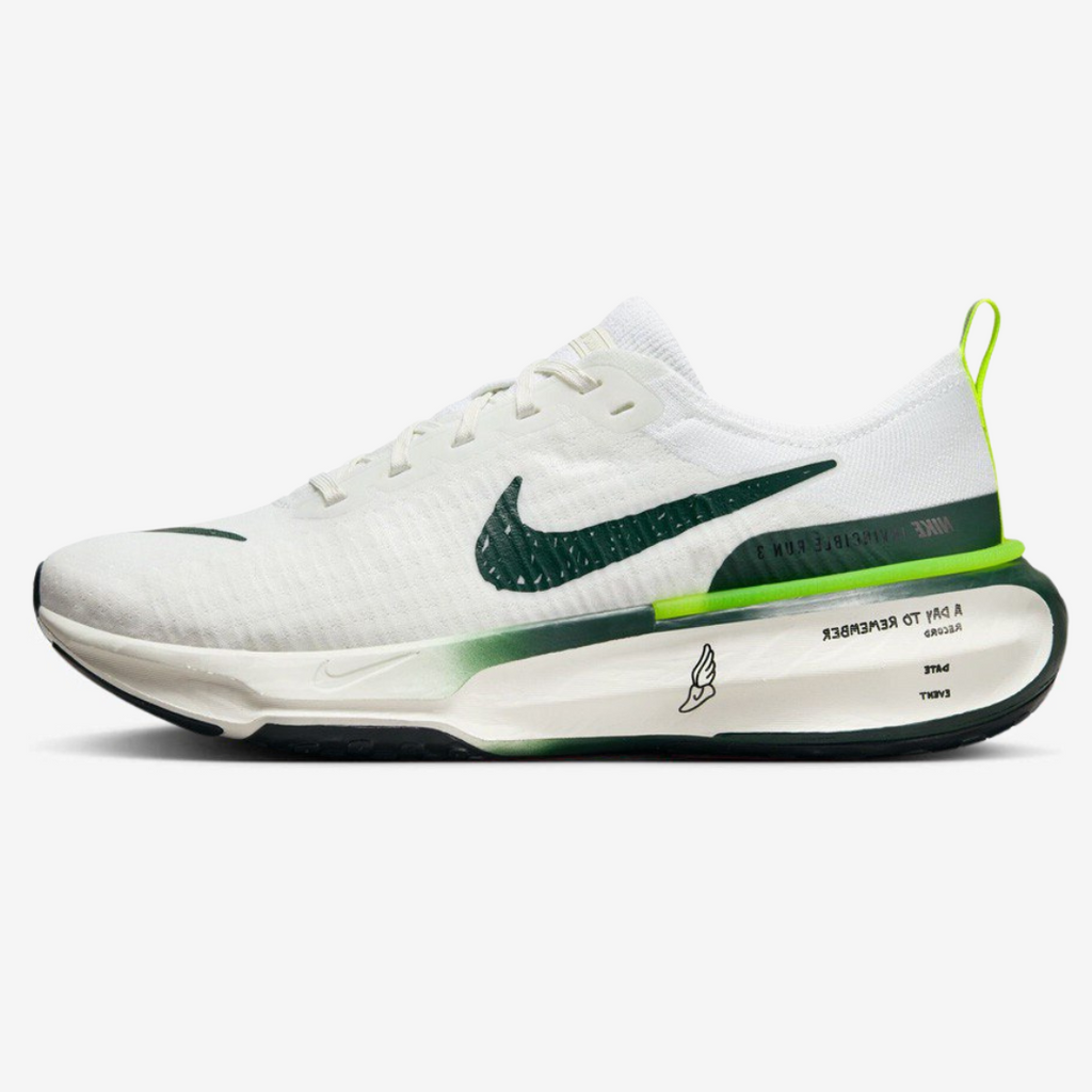 Nike ZoomX Invincible Run 3™ – Blanc Energy avec Vert Pro et Volt Black