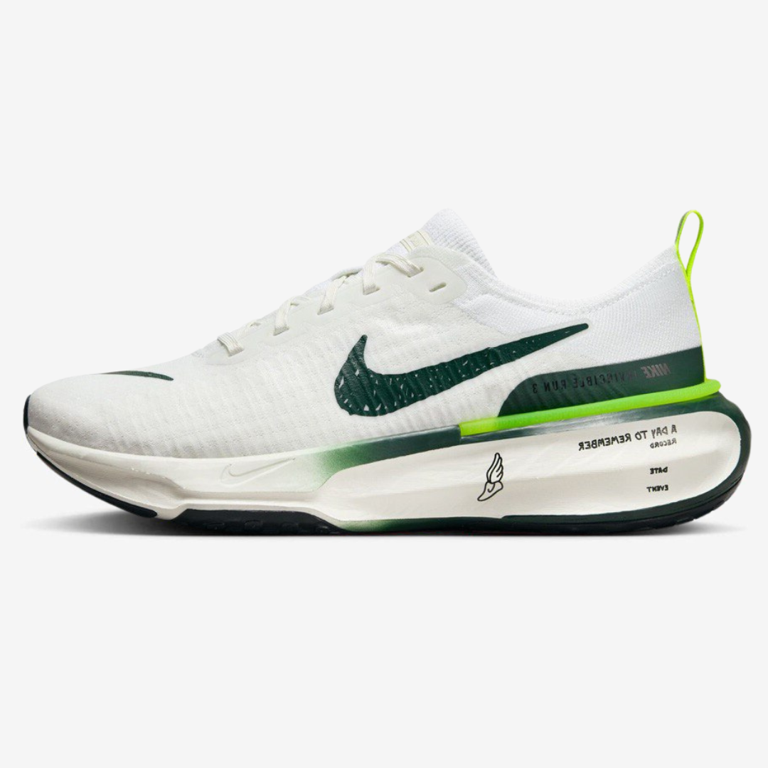 Nike ZoomX Invincible Run 3™ – Blanc Energy avec Vert Pro et Volt Black