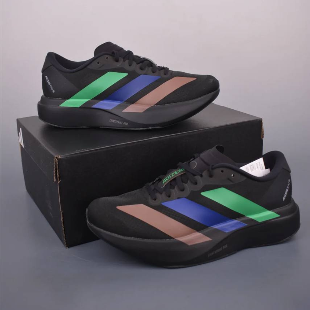 Adidas Adizero EVO SL™ – Noir avec Vert, Bleu et Marron