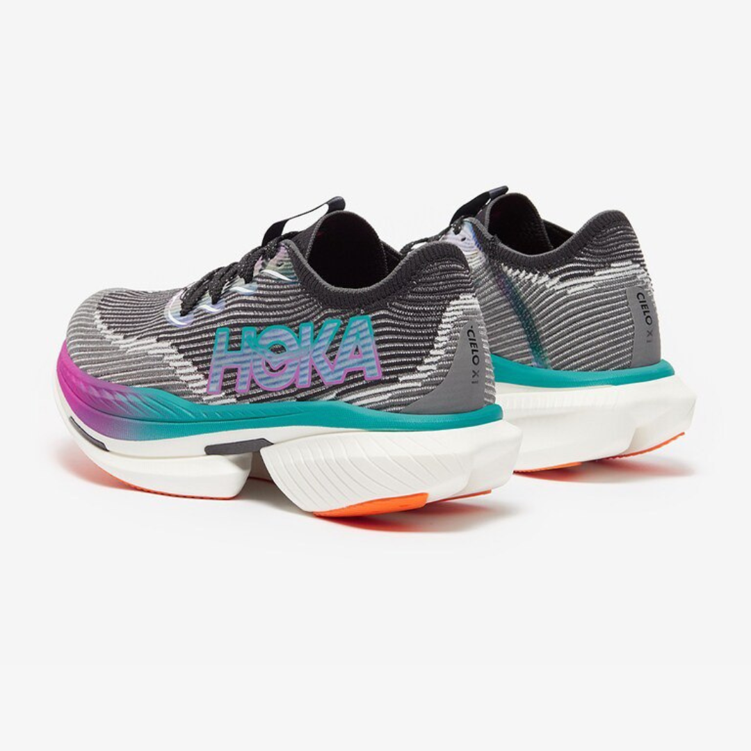 Hoka Cielo X1 Unisexe™ – Noir Intense avec Aqua Électrique Vibrant