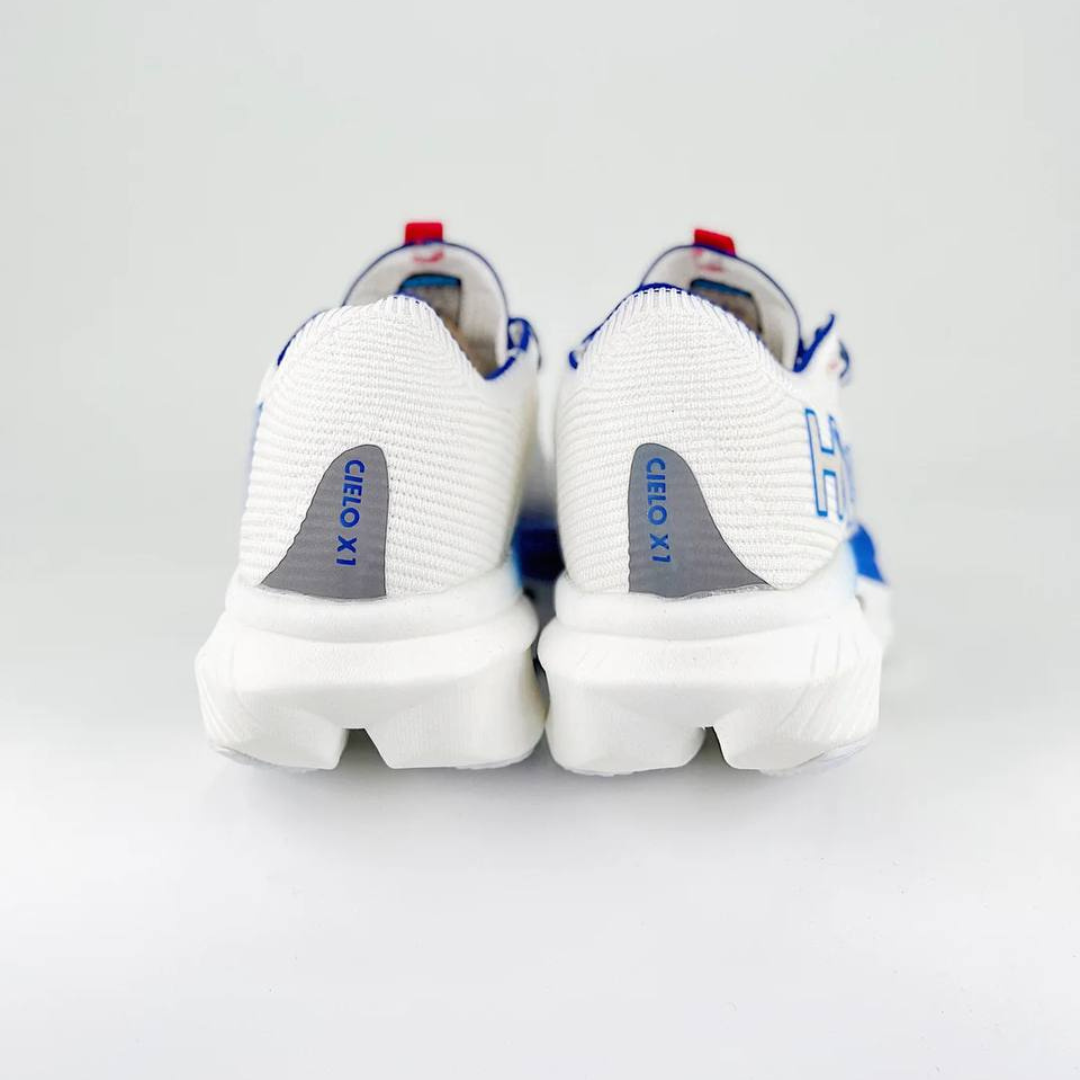 Hoka Cielo X1 Unisexe™ – Blanc Épuré avec Bleu Virtuel Vibrant
