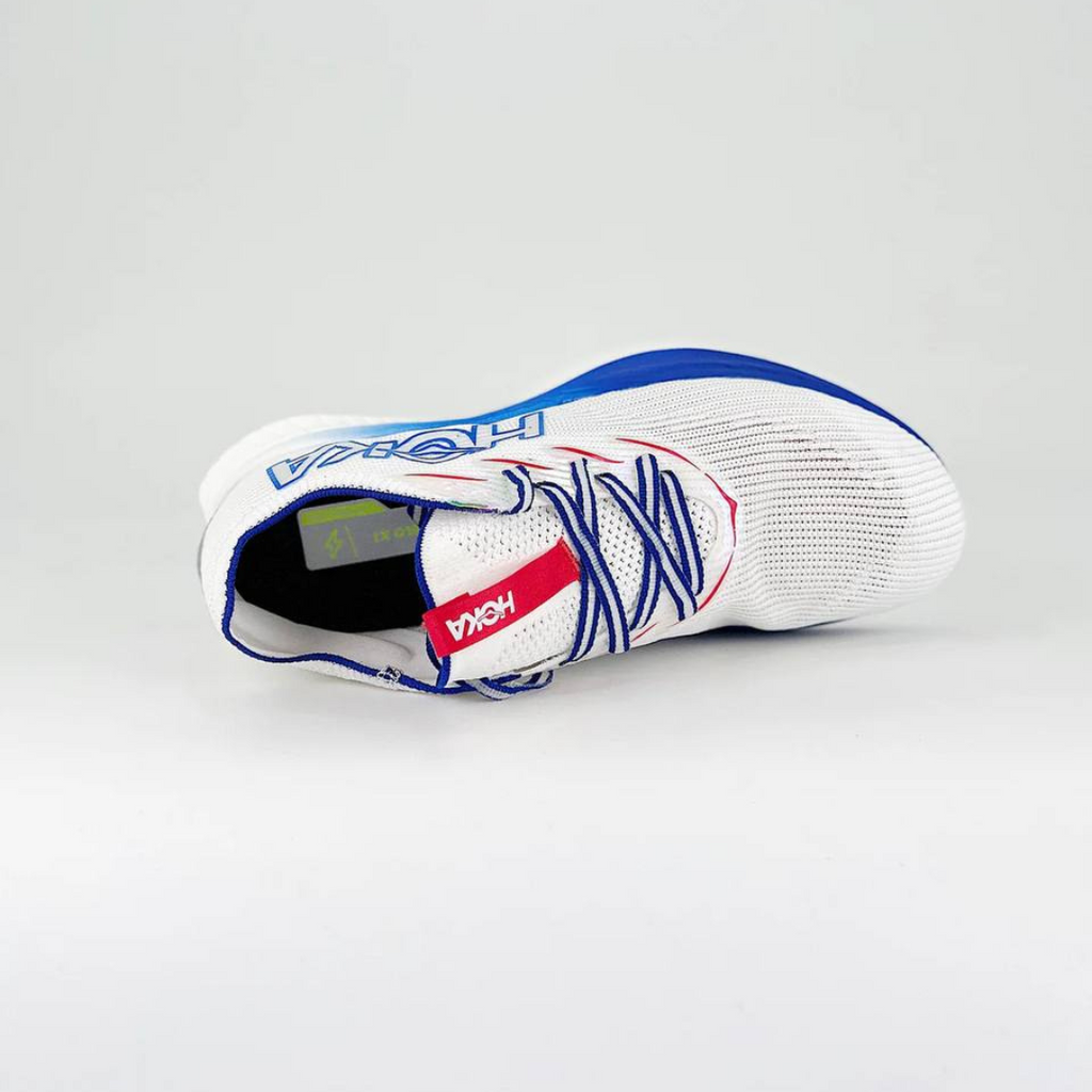 Hoka Cielo X1 Unisexe™ – Blanc Épuré avec Bleu Virtuel Vibrant
