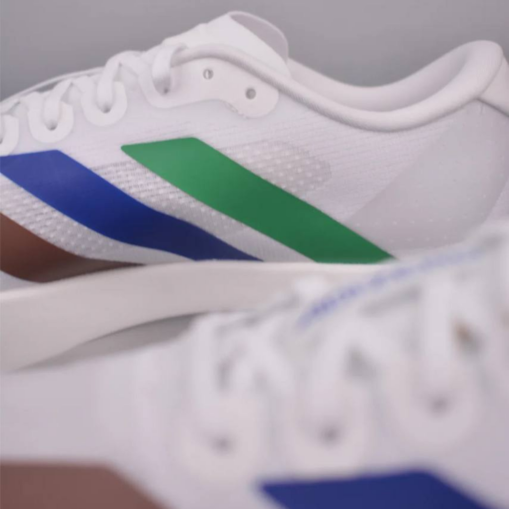 Adidas Adizero EVO SL™ – Blanc avec Vert, Bleu et Marron