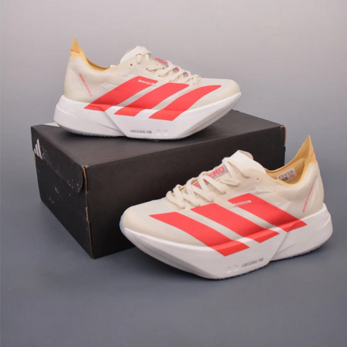 Adidas Adizero Adios Pro 4™ – Beige avec Rouge