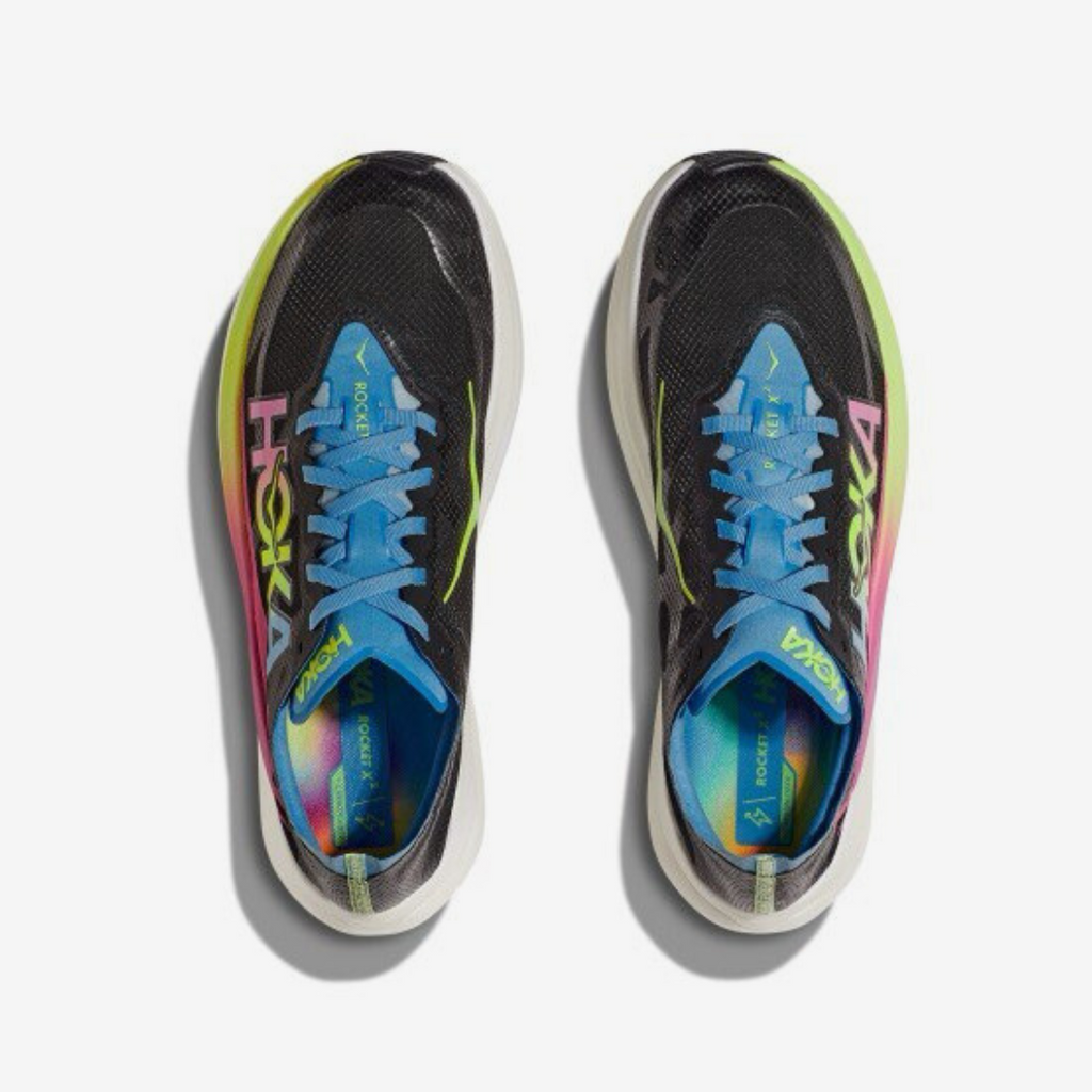 Hoka Rocket X 2 Unisexe™ – Noir Intense avec Couleurs Vibrantes Multiples