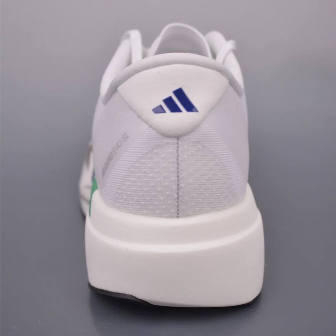 Adidas Adizero EVO SL™ – Blanc avec Vert, Bleu et Marron