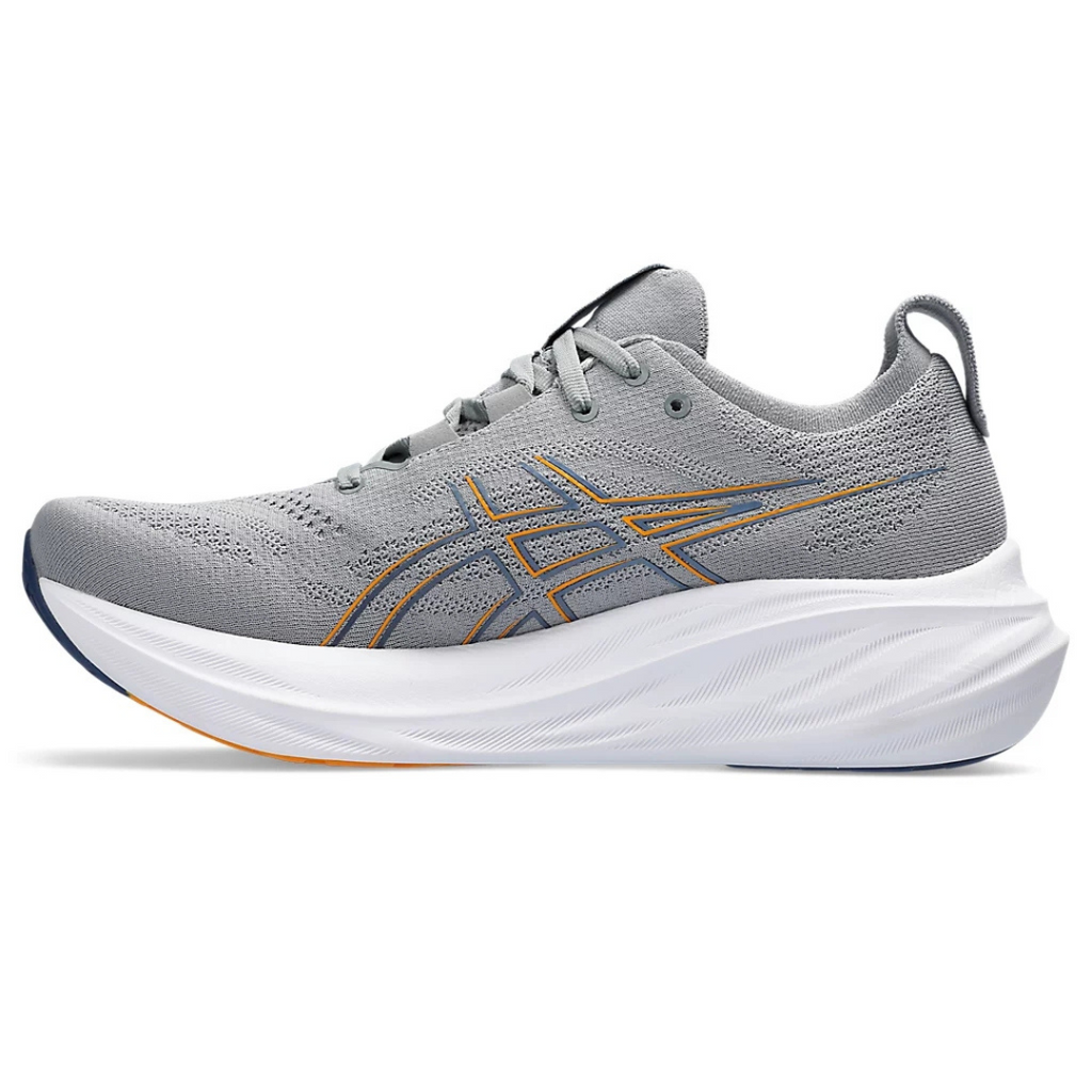 Asics Gel-Nimbus 26™ – Gris et bleu marine avec blanc et orange