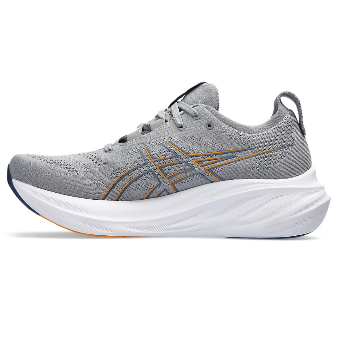 Asics Gel-Nimbus 26™ – Gris et bleu marine avec blanc et orange