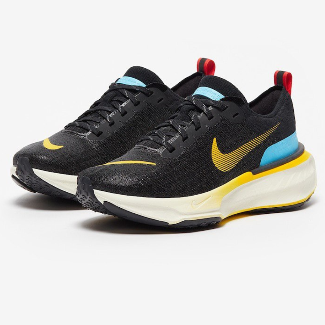 Nike ZoomX Invincible Run 3™ – Noir Core avec Bleu Baltique et Jaune Volt