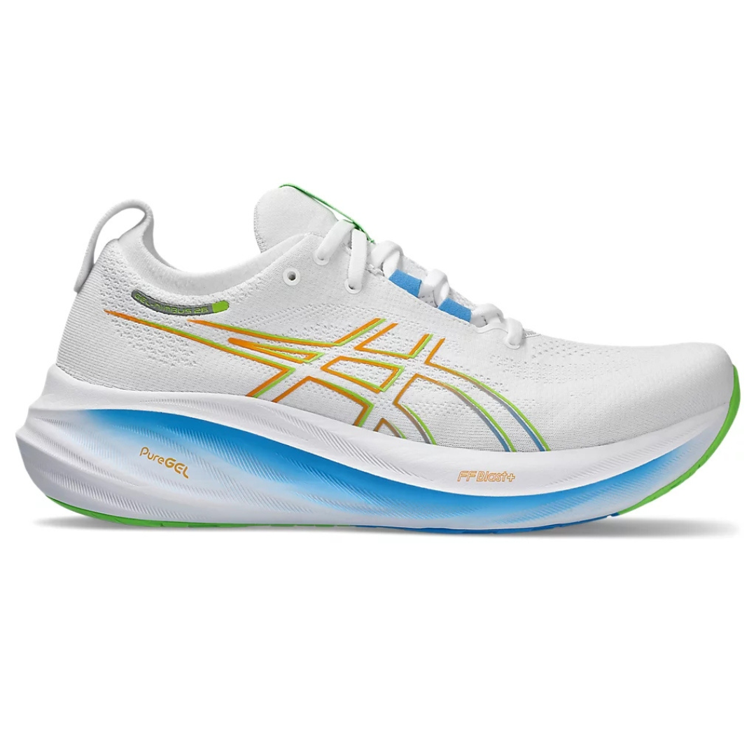 Asics Gel-Nimbus 26™ – Blanc avec Bleu et Vert
