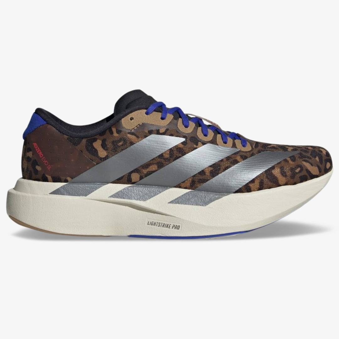 Adidas Adizero EVO SL™ – Marron avec Gris Métallisé et Bleu Lumineux