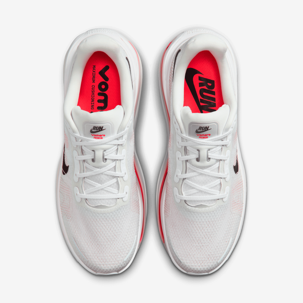 Nike Vomero Premium™ – White Glow with Bright Crimson