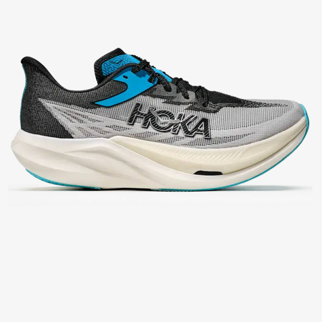 Hoka Rocket X 3 Unisexe™ – Noir Intense avec Gris Urbain et Bleu Vif