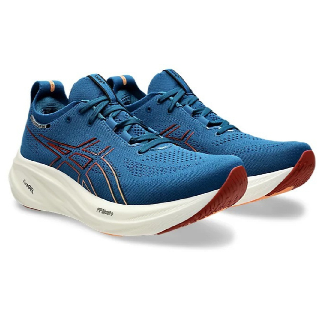 Asics Gel-Nimbus 26™ – Bleu avec Blanc et Rouge