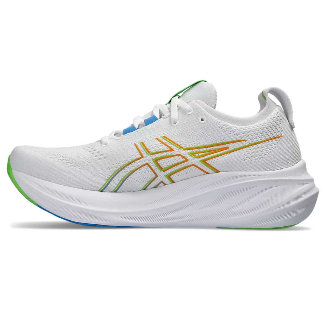 Asics Gel-Nimbus 26™ – Blanc avec Bleu et Vert