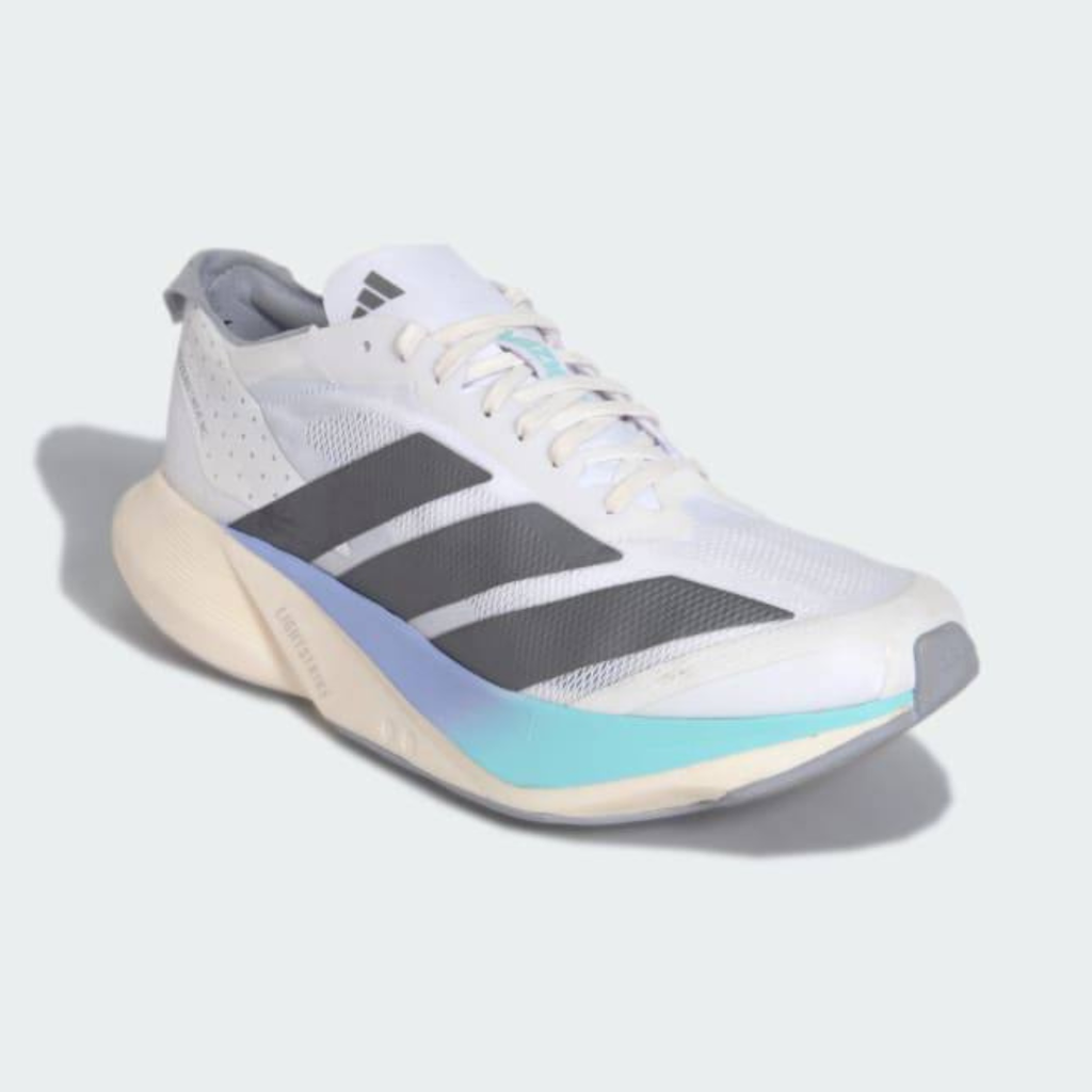 Adidas Adizero Drive RC™ – Cloud White avec Iron Metallic et Flash Aqua