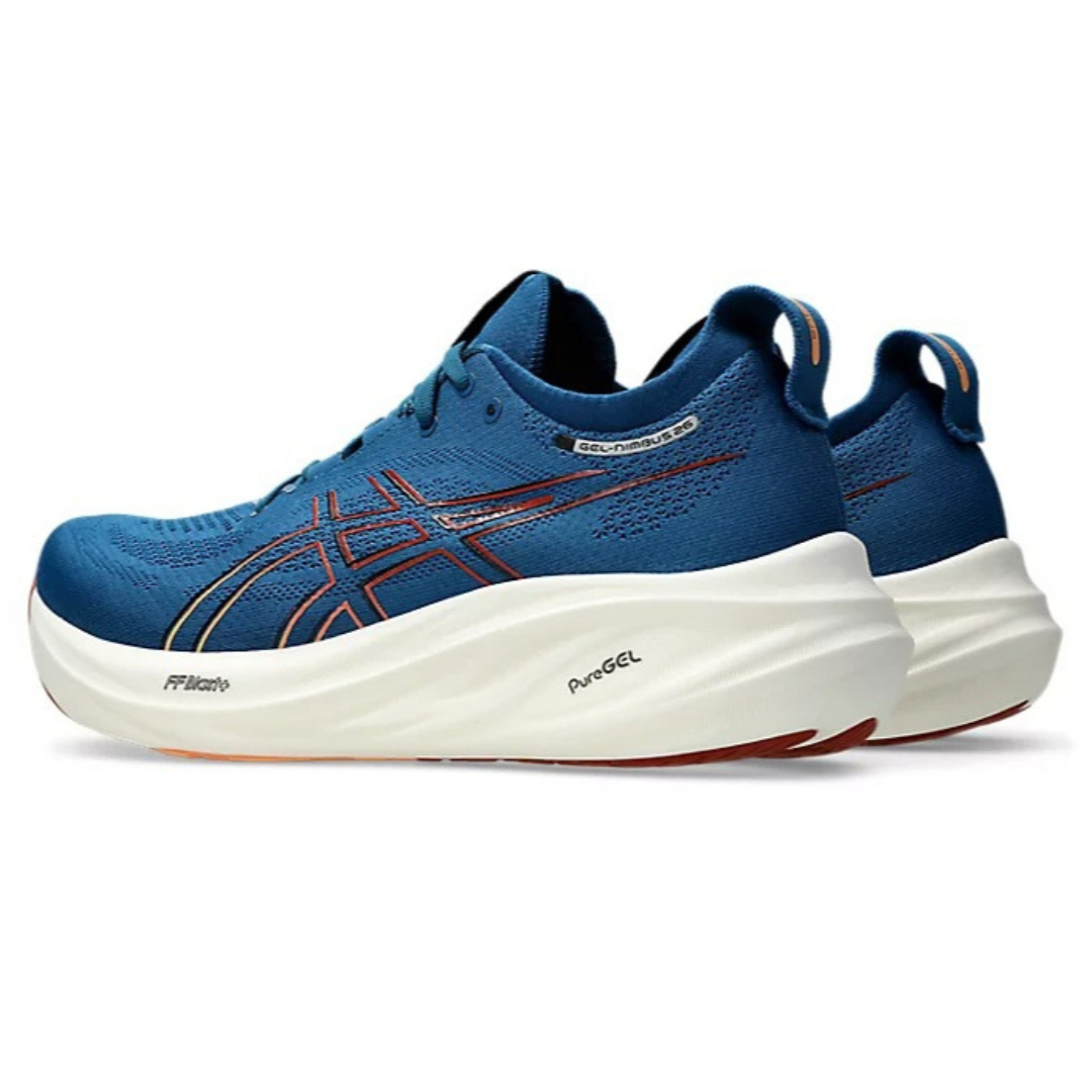 Asics Gel-Nimbus 26™ – Bleu avec Blanc et Rouge