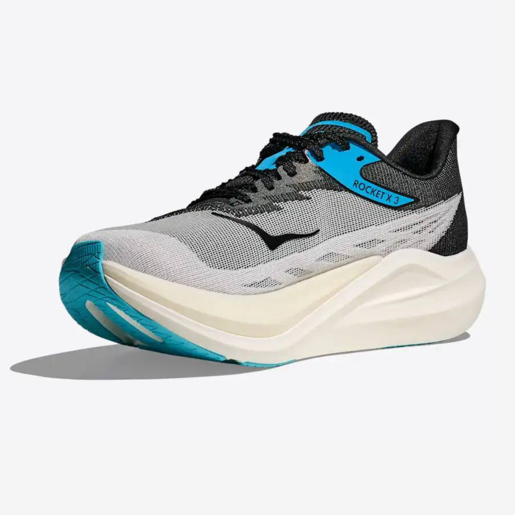 Hoka Rocket X 3 Unisexe™ – Noir Intense avec Gris Urbain et Bleu Vif