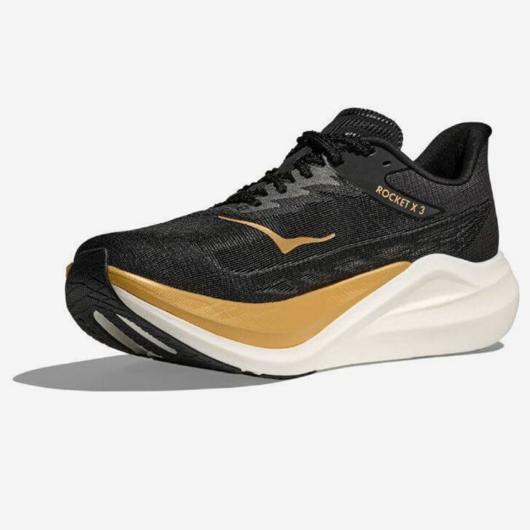 Hoka Rocket X 3 Unisexe™ – Noir Intense avec Or Luxe