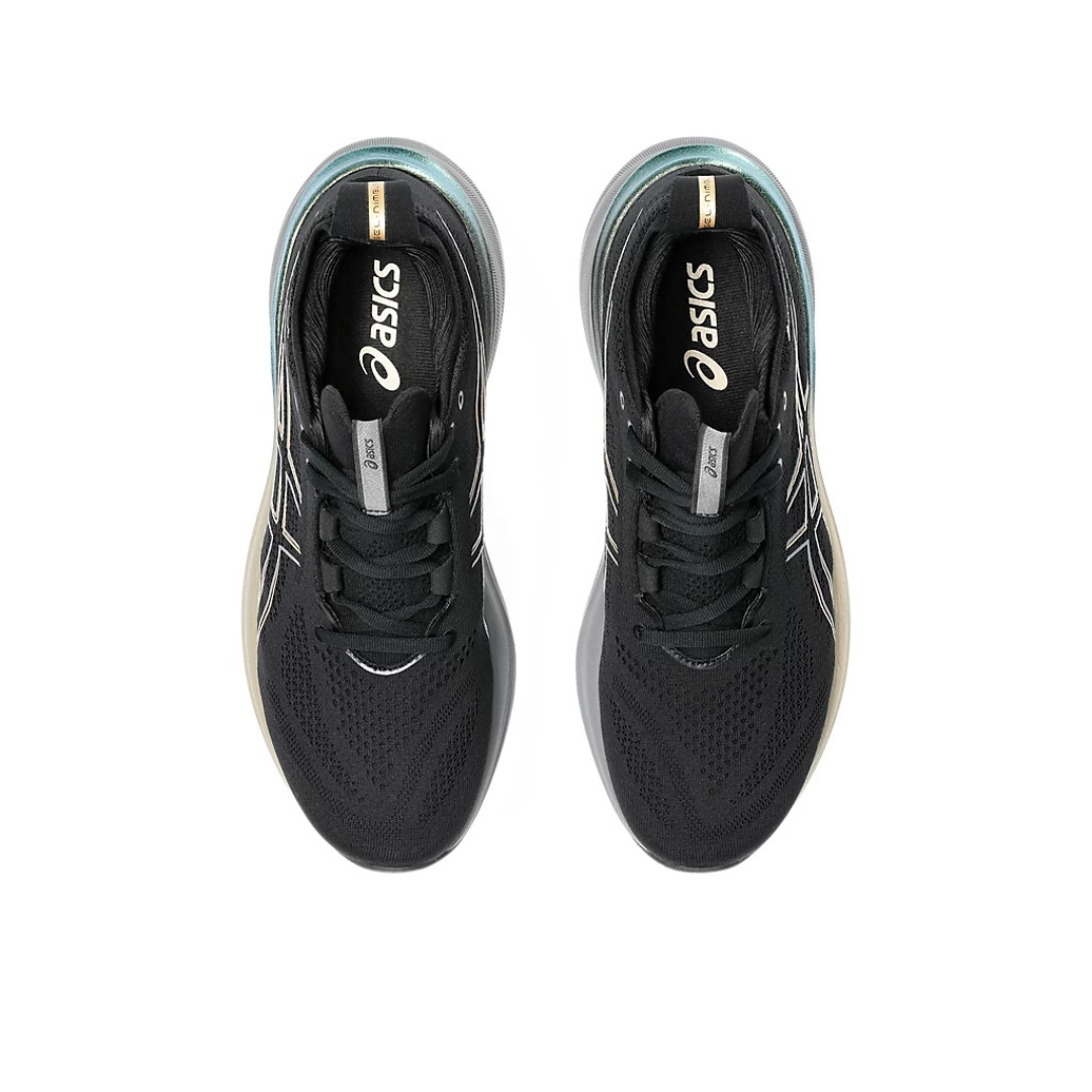 Asics Gel-Nimbus 26™ – Noir et Or avec Gris et Vert