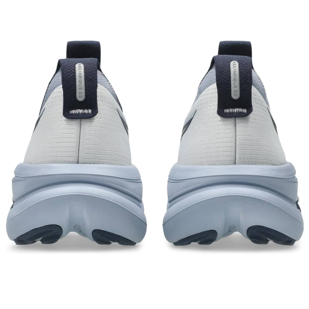 Asics Gel-Nimbus 28™ – Blanc avec Gris et Bleu