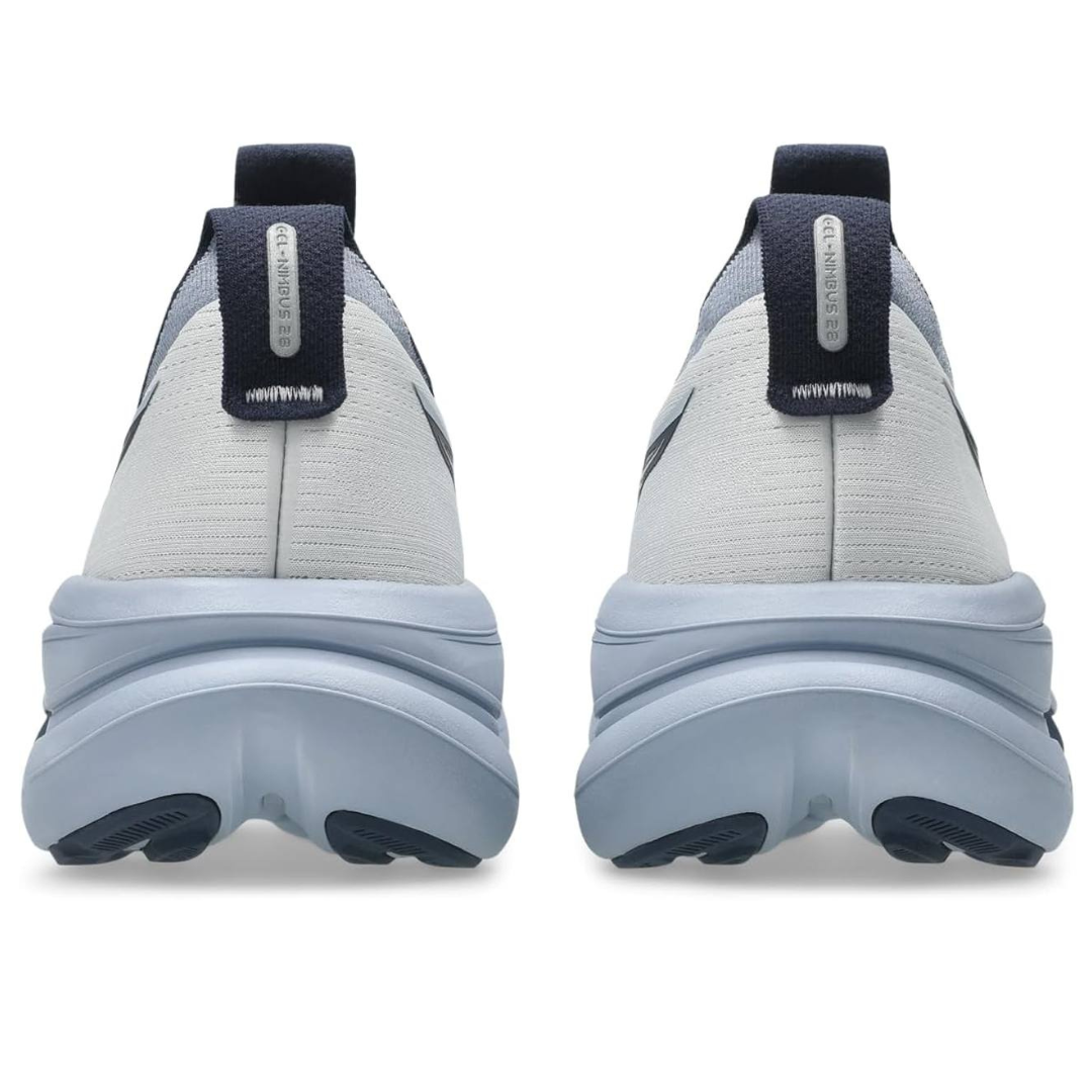 Asics Gel-Nimbus 28™ – Blanc avec Gris et Bleu