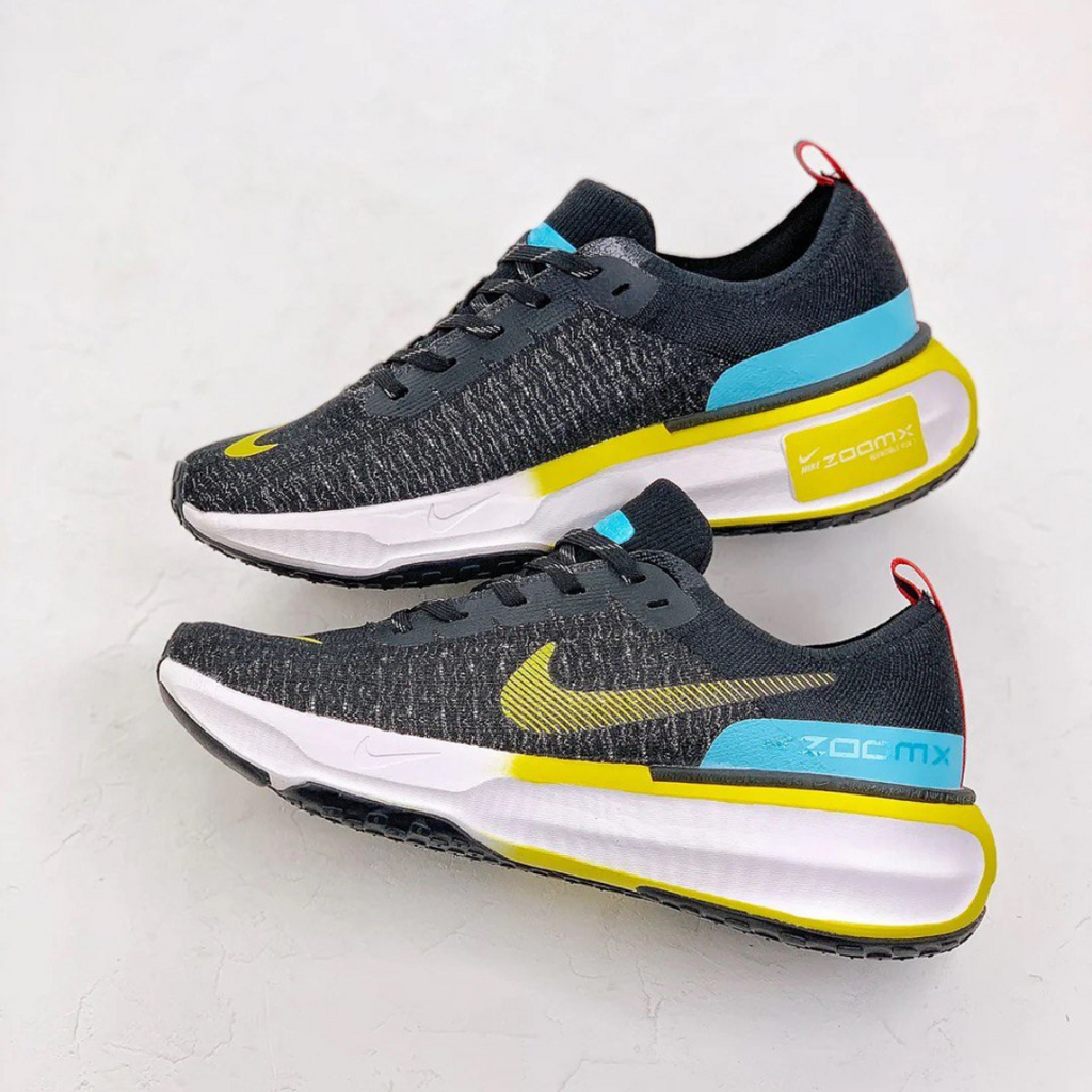 Nike ZoomX Invincible Run 3™ – Noir Core avec Bleu Baltique et Jaune Volt