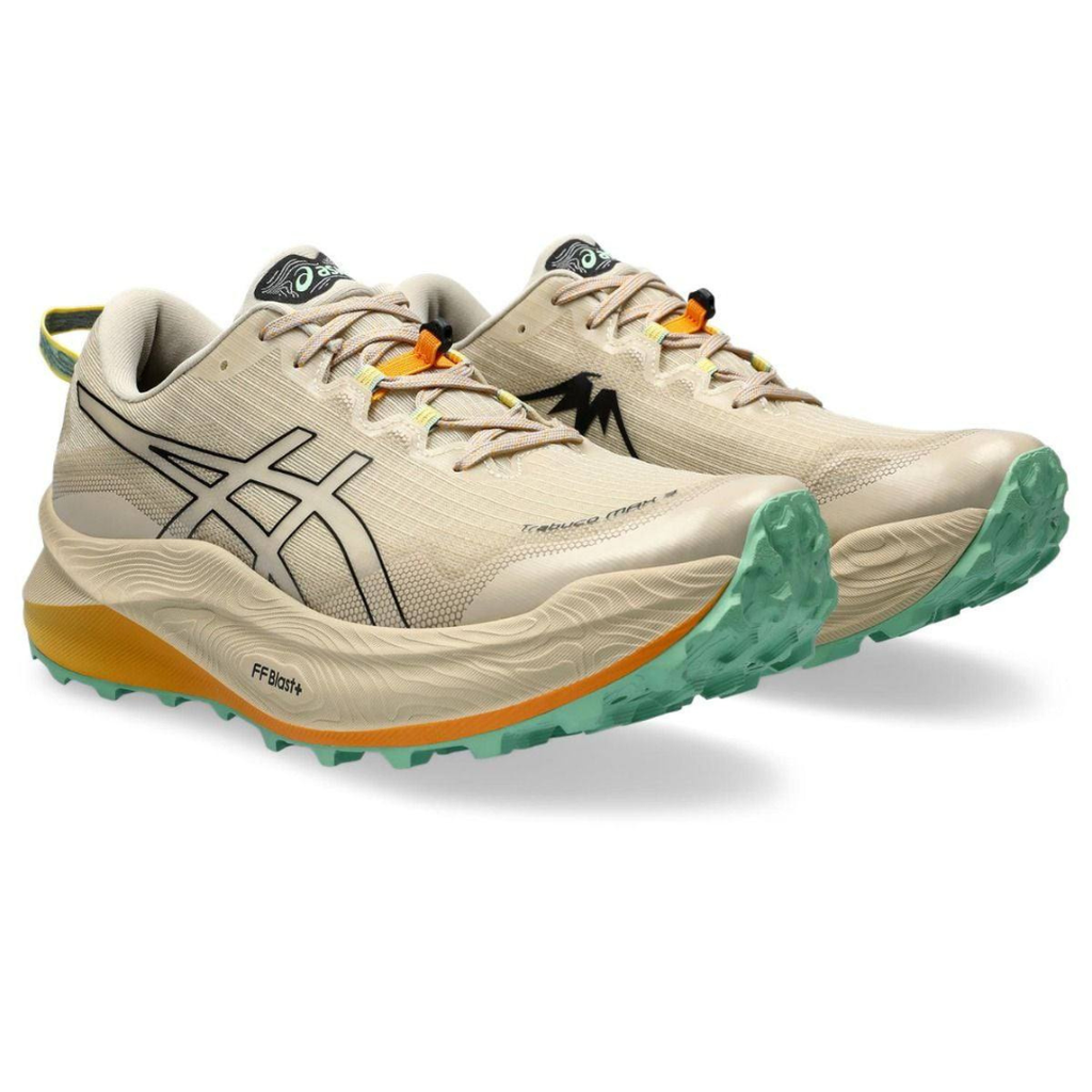 Asics Trabuco Max 3™ – Beige avec orange et vert