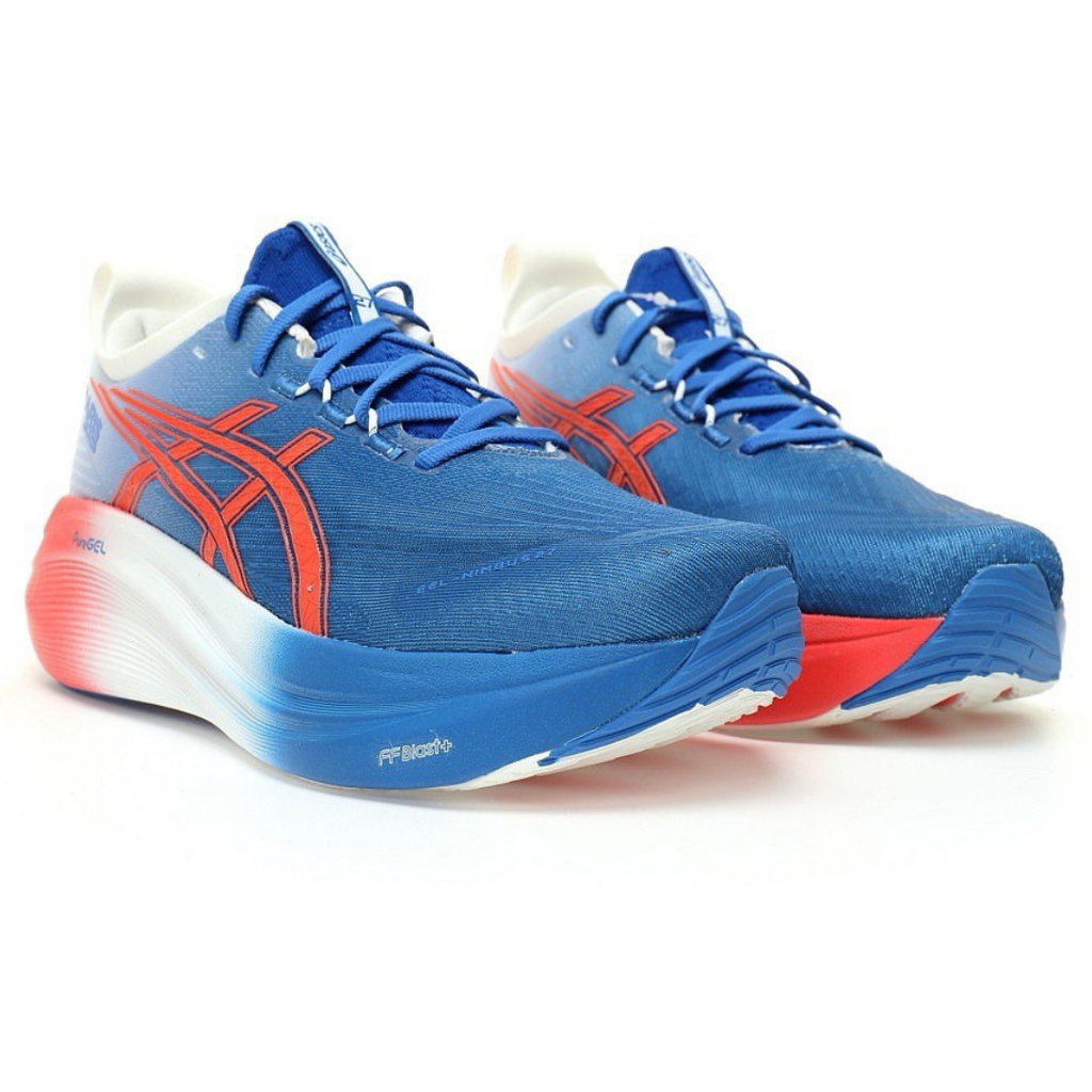 Asics Gel-Nimbus 27 Paris™ – Bleu avec Rouge et Blanc