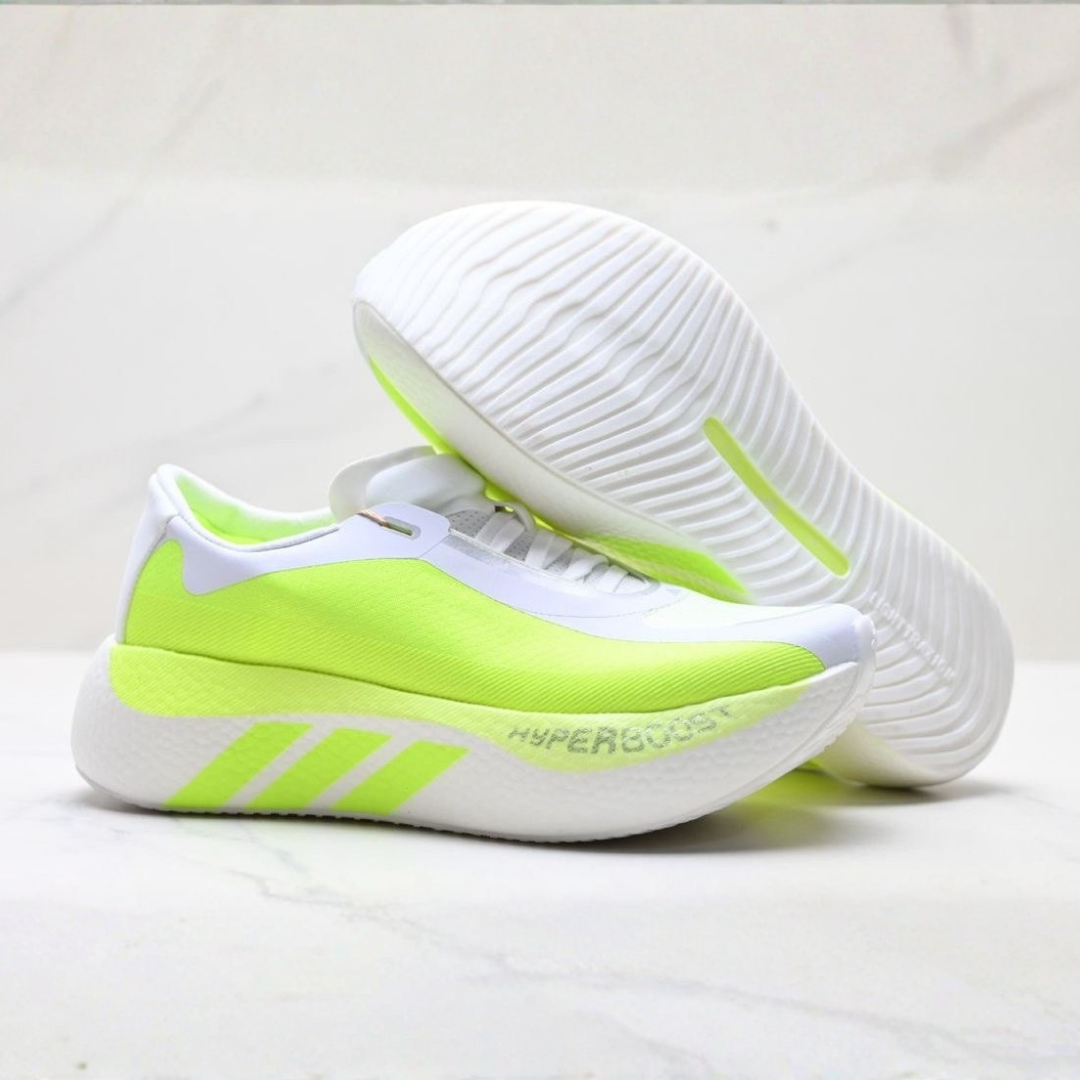 Adidas Hyperboost Edge™ – Blanc avec vert fluo