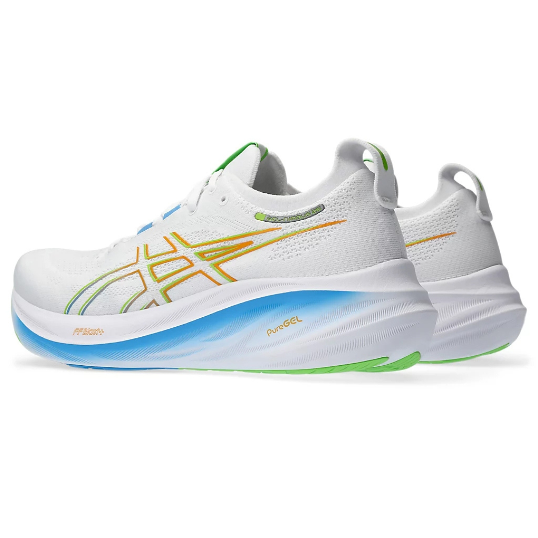 Asics Gel-Nimbus 26™ – Blanc avec Bleu et Vert