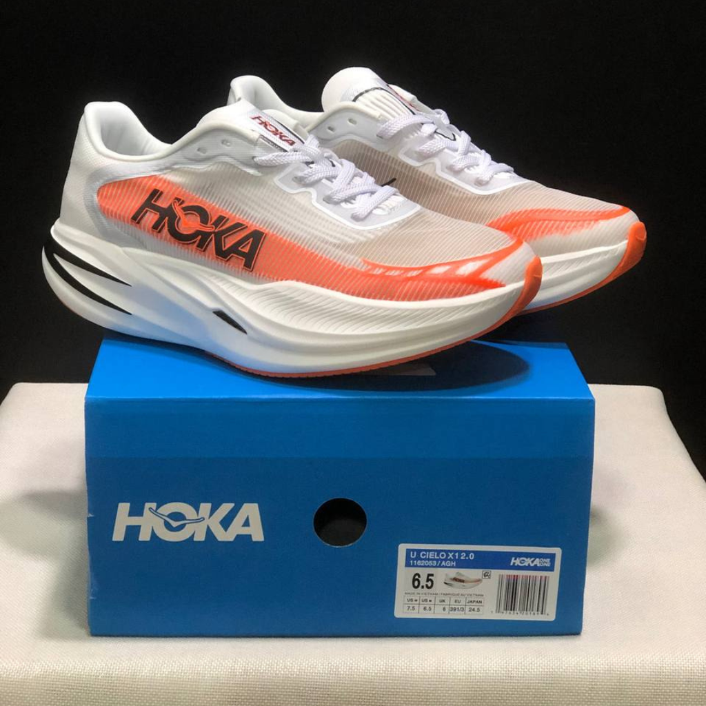 Hoka Cielo X1 2.0 Unisexe™ – Blanc Épuré avec Rouge Vif