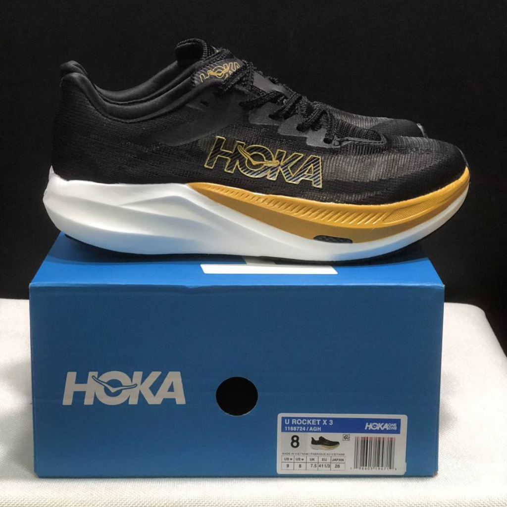 Hoka Rocket X 3 Unisexe™ – Noir Intense avec Or Luxe