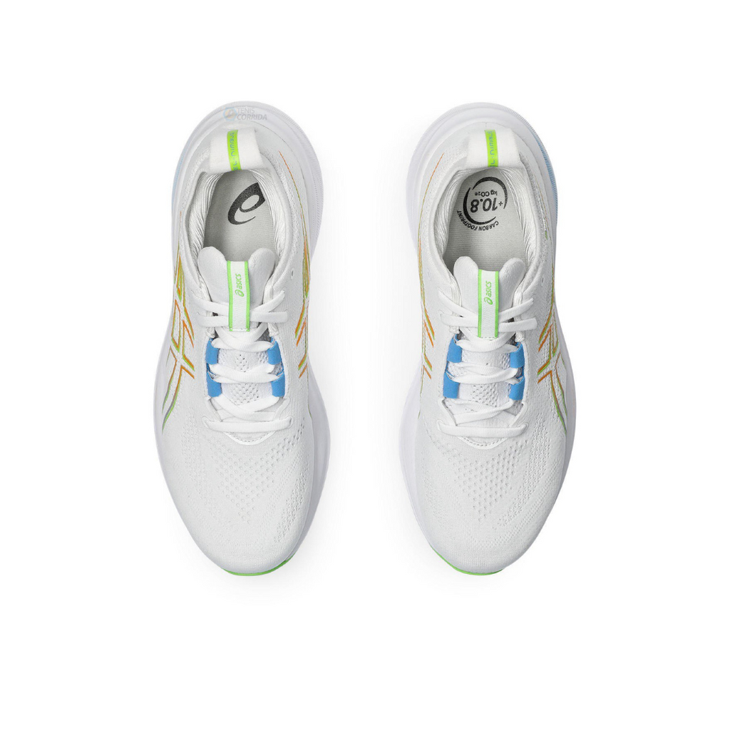 Asics Gel-Nimbus 26™ – Blanc avec Bleu et Vert