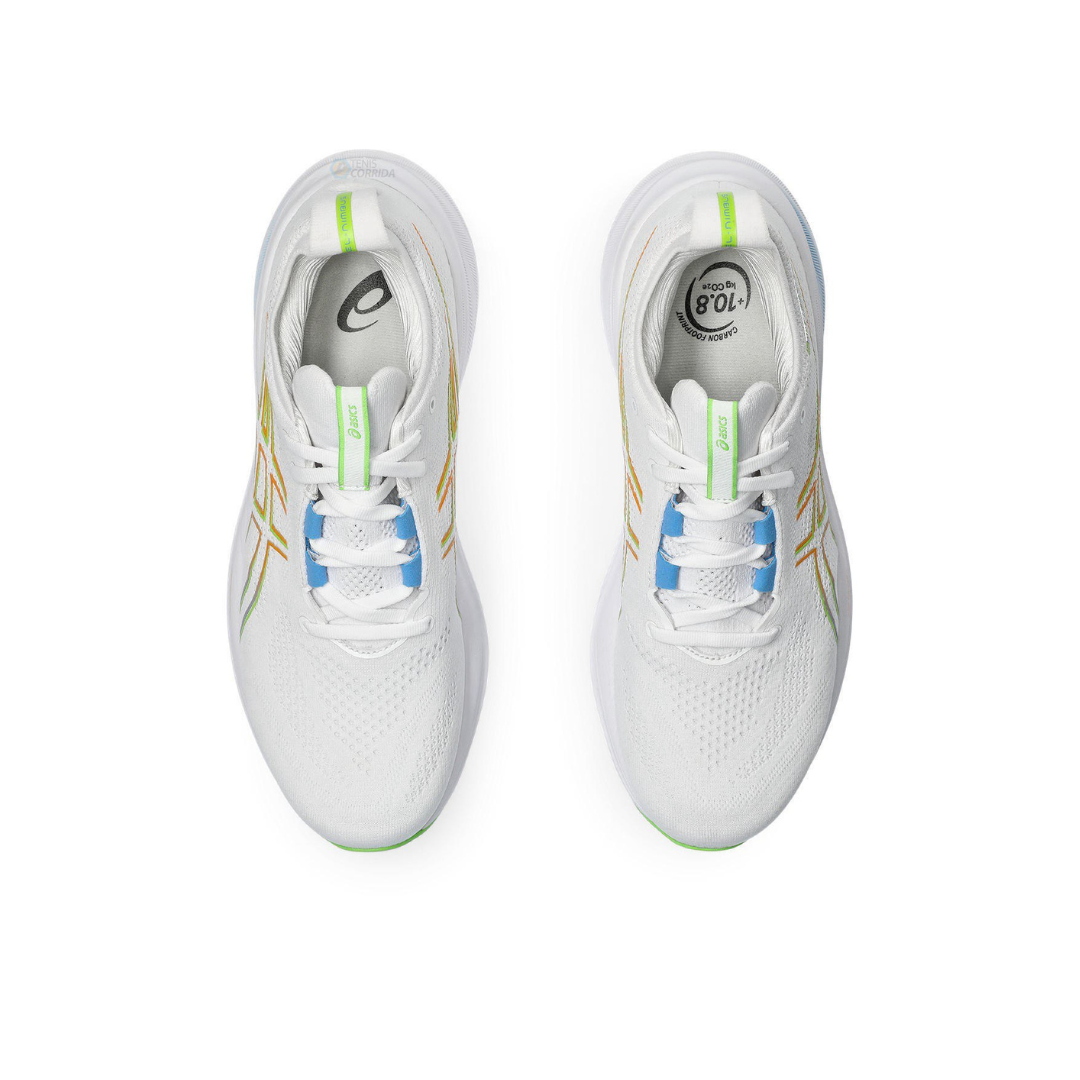 Asics Gel-Nimbus 26™ – Blanc avec Bleu et Vert