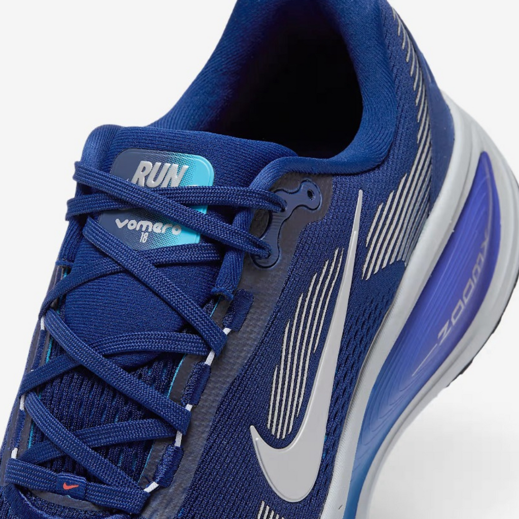 Nike Vomero 18™ – Ocean Blue w/ Metallic Grey
