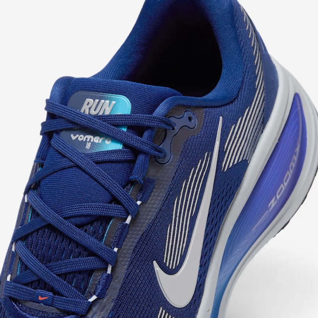 Nike Vomero 18™ – Ocean Blue w/ Metallic Grey