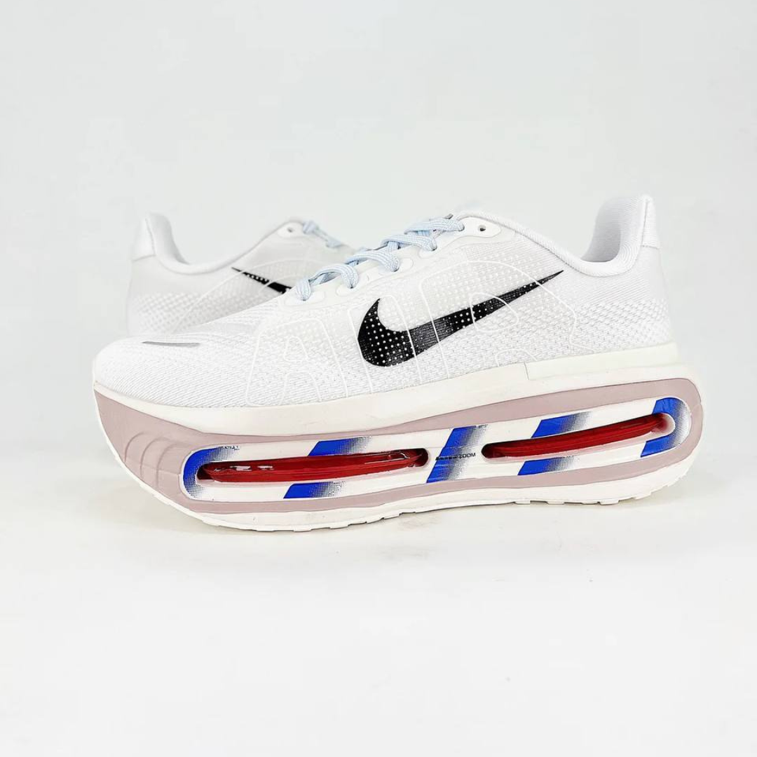 Nike Vomero Premium™ – Blanc Lumière avec Bleu Océan et Rouge Carmin